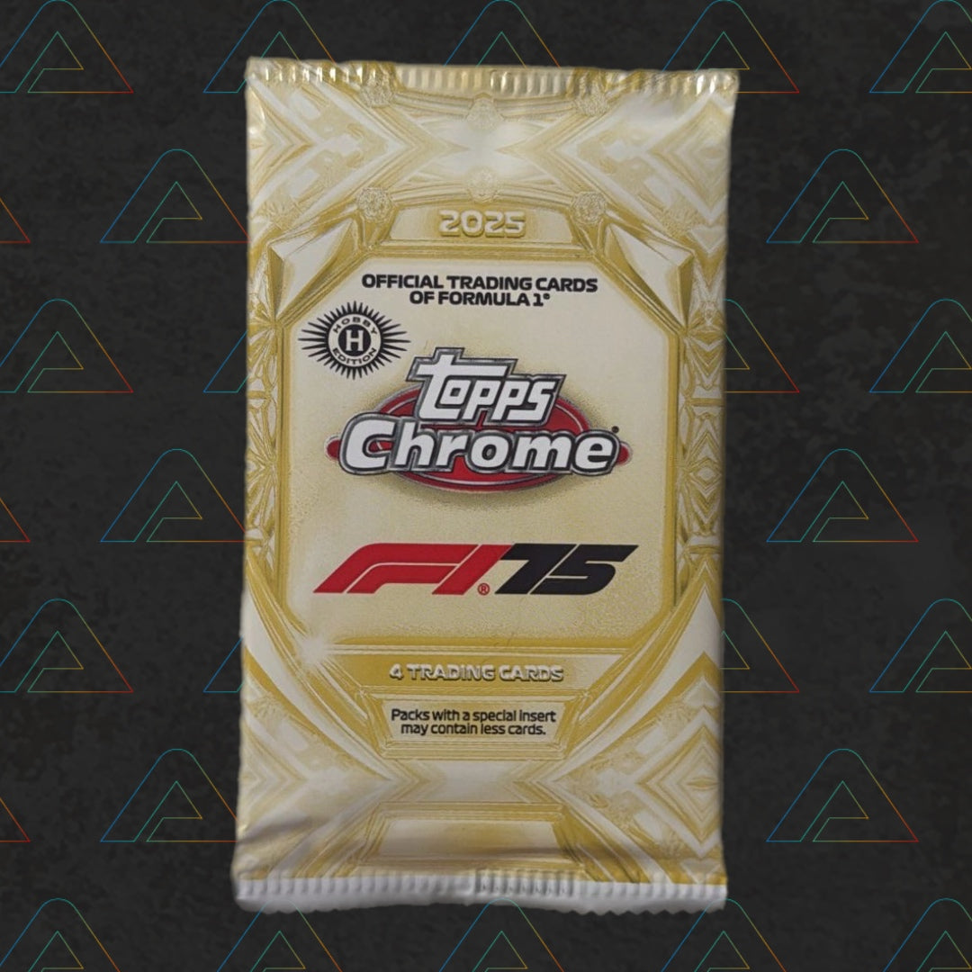 1 X F1 Formula 1 2025 Topps Chrome 75th Anniversary Booster Pack. (4 Trading Cards Per Pack)