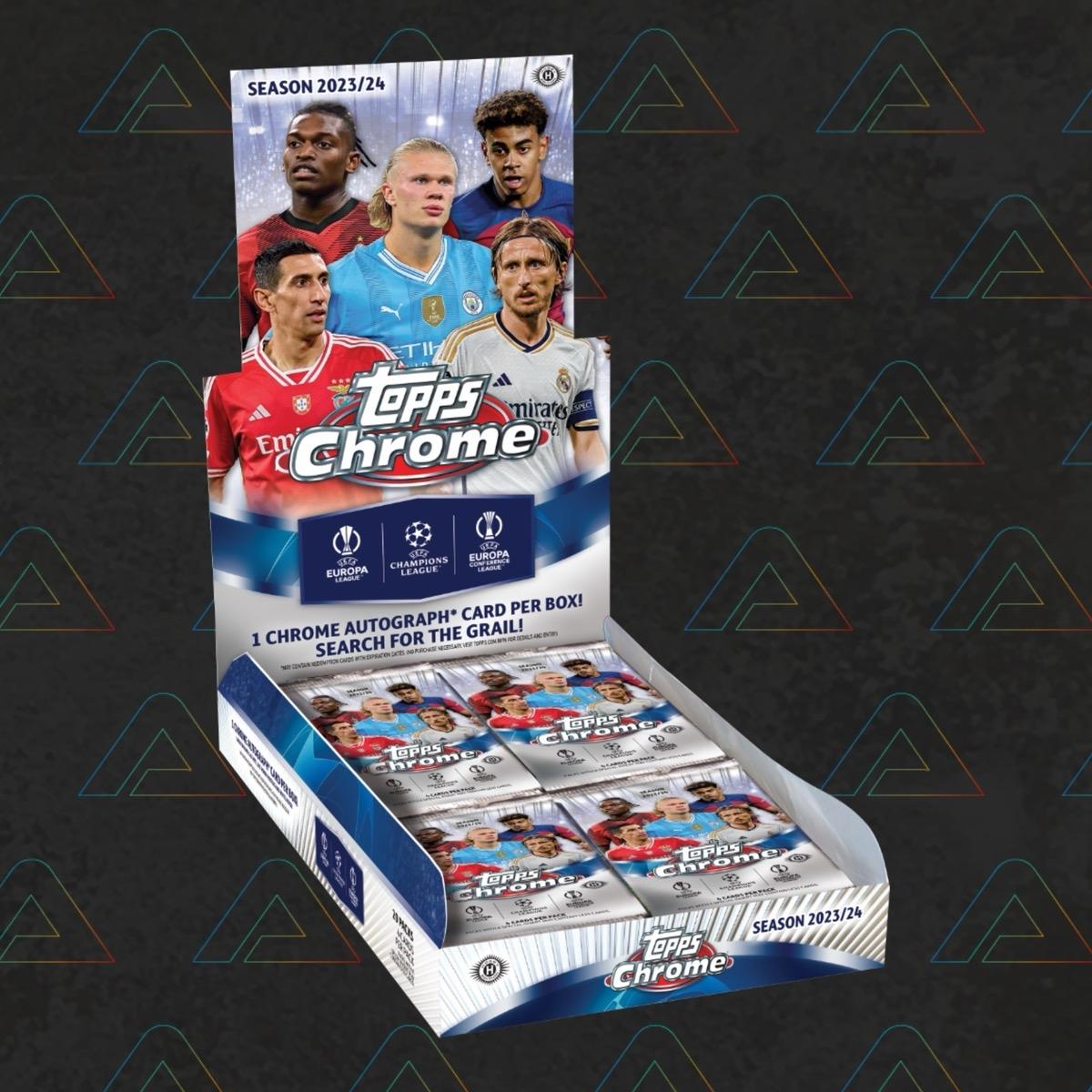 1 x Topps Chrome 23/24 UCC UEFA Club Competitions Booster Pack (Trading Cards)