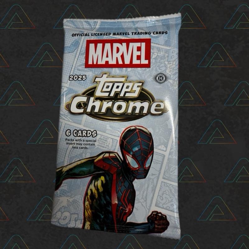 1 X Marvel Topps Chrome 2025 Hobby Box Booster Pack (Trading Cards)