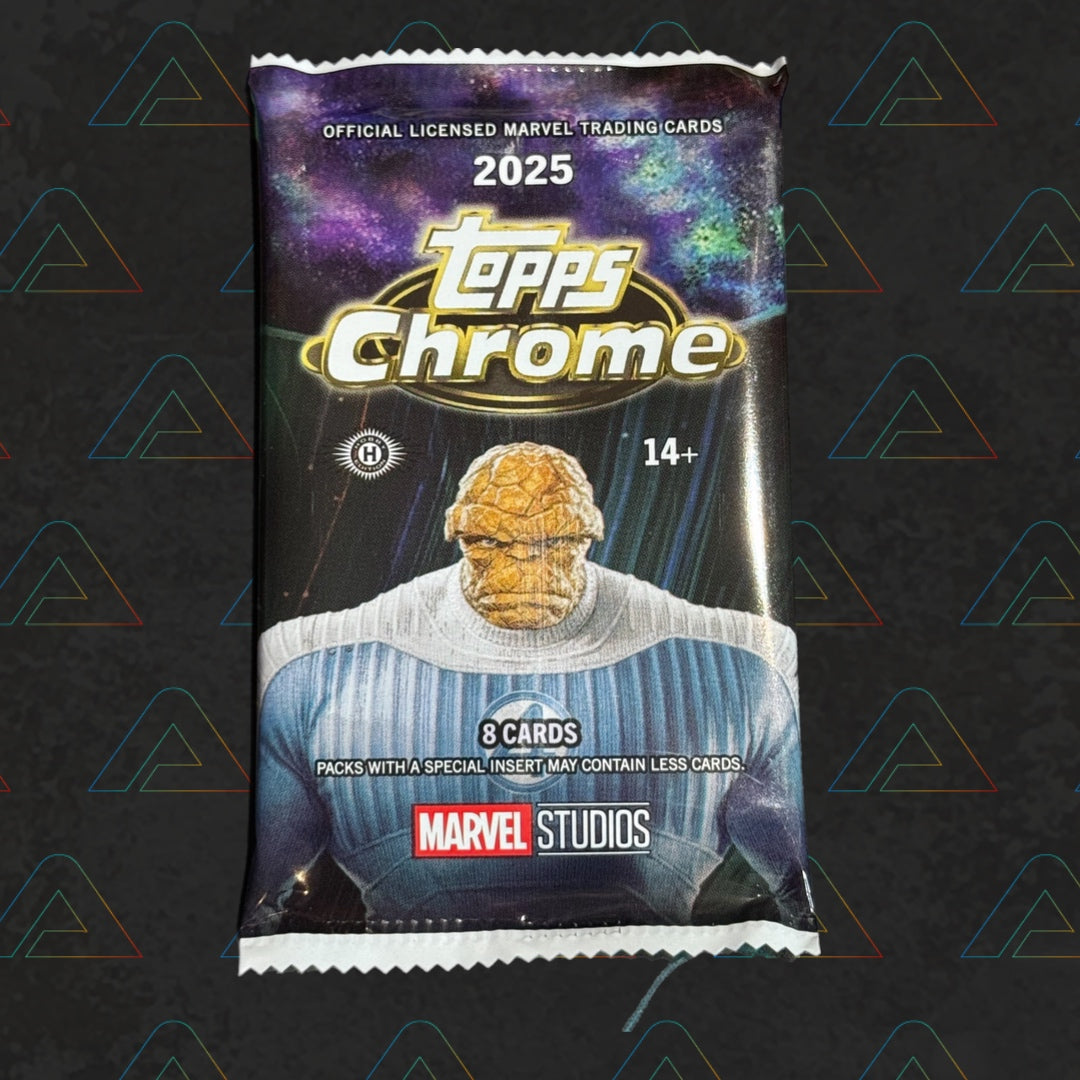 2025 Topps Marvel Studios Chrome Hobby Pack 8 Card (English Trading Cards)