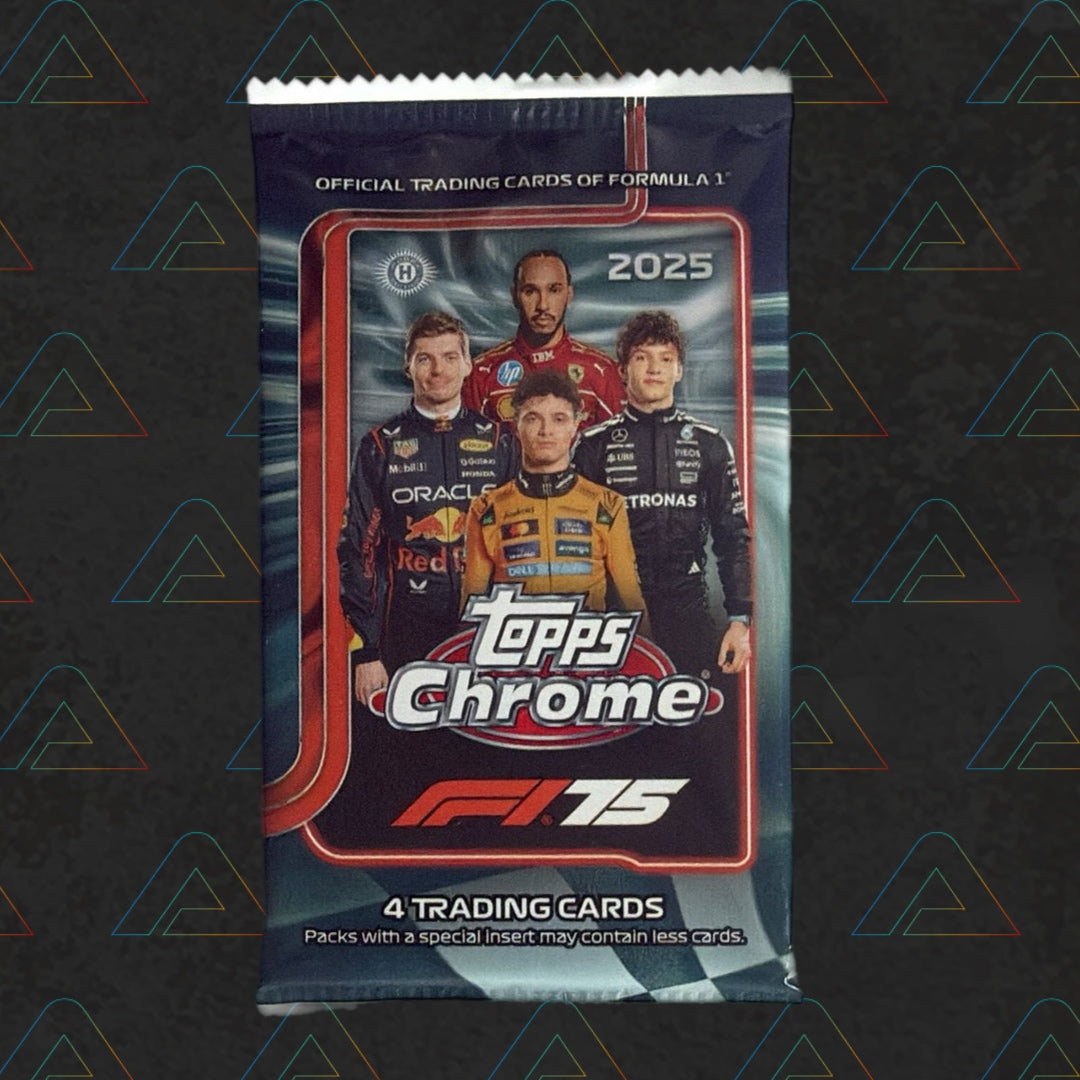 1 X F1 Formula 1 2025 Topps Chrome Booster Pack. (4 Trading Cards Per Pack)
