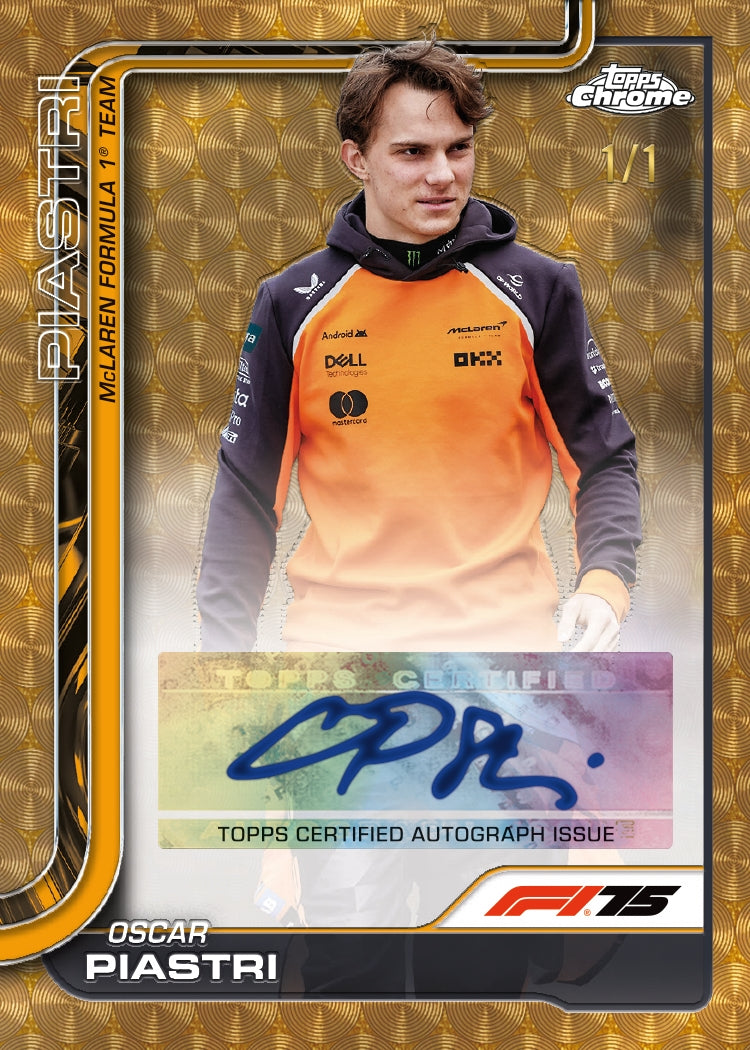 1 X F1 Formula 1 2025 Topps Chrome Booster Pack. (4 Trading Cards Per Pack)