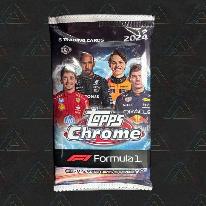 1 X F1 Formula 1 2024 Topps Chrome Booster Pack. (8 Trading Cards Per Pack)